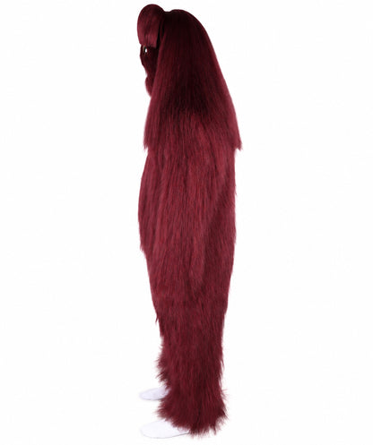 HPO Unisex Extreme Hairy Person Costume, Mask and Bundle - Full-Body Hair Suit Extra-Long Ash Brown Costume Wig for Halloween, Cosplay & Parties