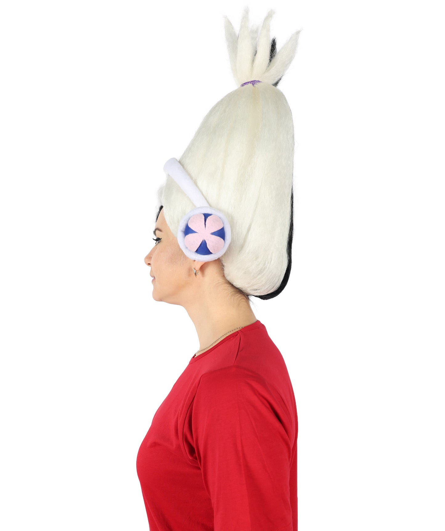 DJ Suki | Multiple color option Ponytail Updo Wig and White Costume Headphones
