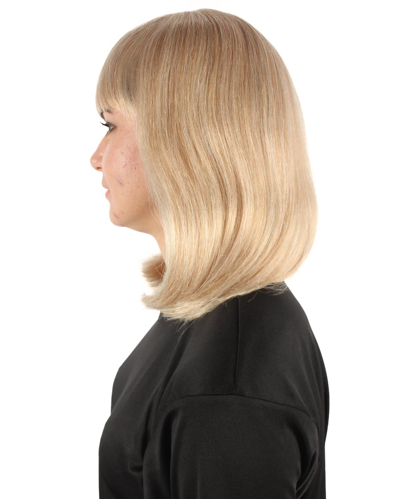 HPO Women's Shoulder Length Bob Wig Collection | Straight Halloween Wig Multiple Color Option | Premium Breathable Capless Cap
