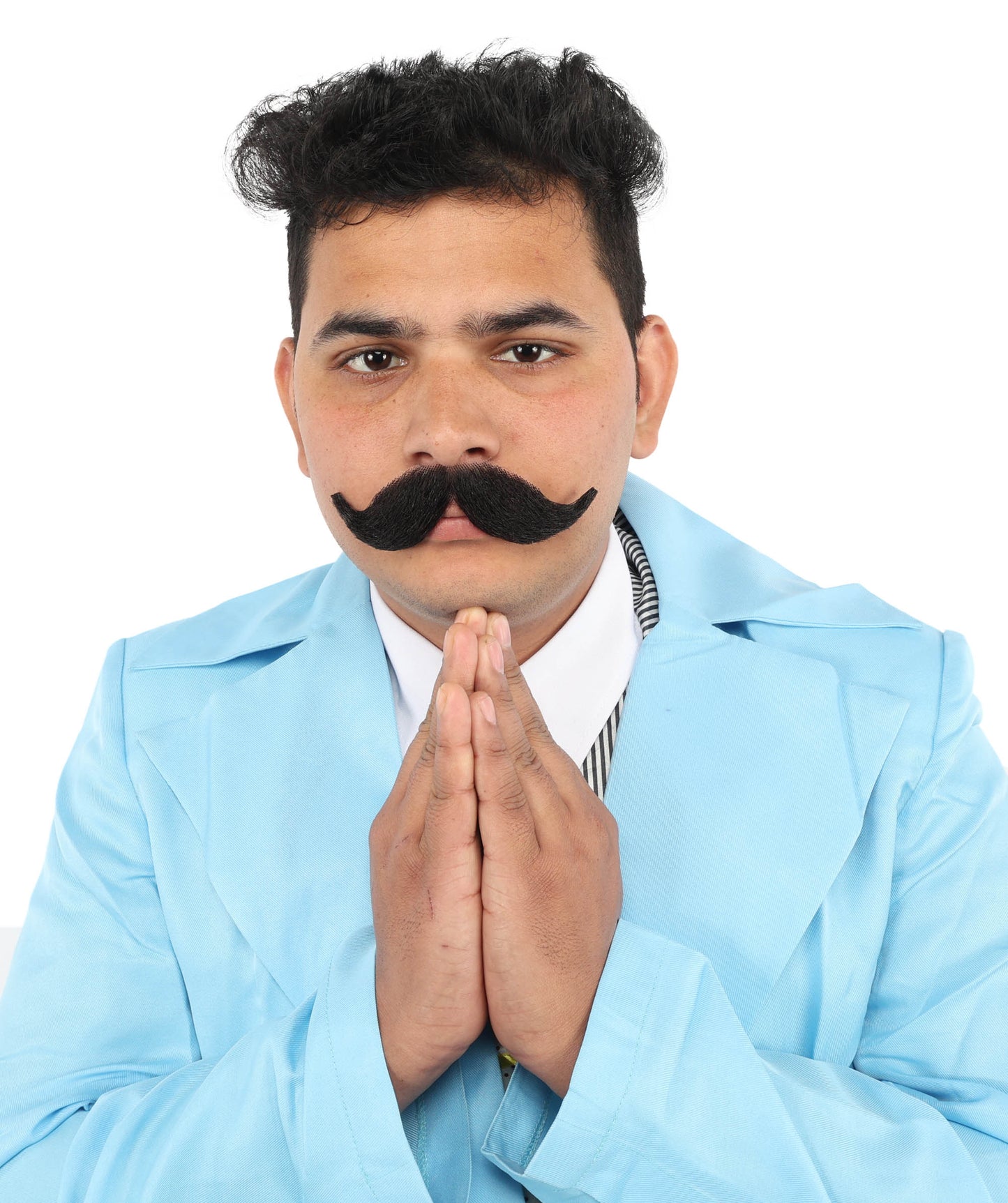 Men's Hook Style Moustache Set | Black Fancy Facial Hair
