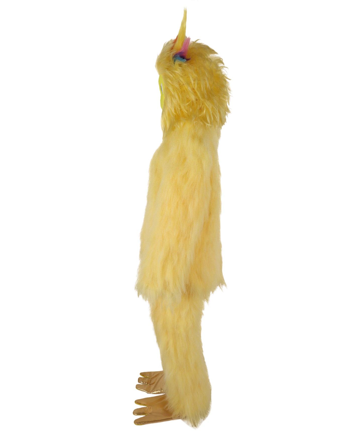 HPO Unisex Yellow Monster Mascot Costume, Mask and Bundle | Full Body Plush Furry Suit with Headpiece, Hands & Feet | Fun Cartoon Outfit for Halloween, Parades & Stage Performances
