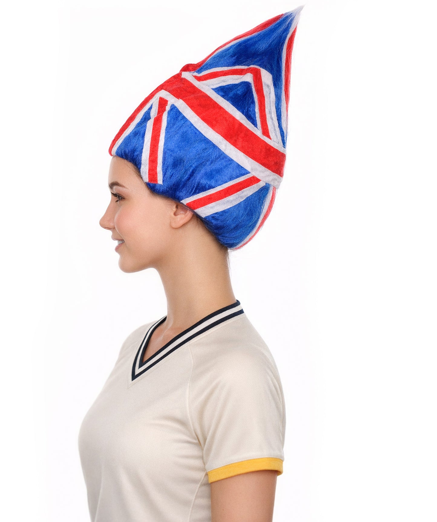 Women's  Flag Troll Wigs |  United Kingdom | Premium Breathable Capless Cap