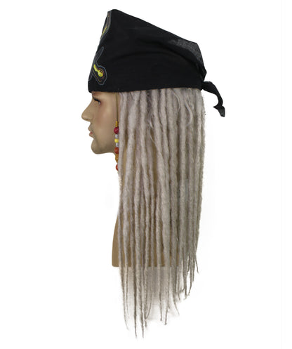 HPO Men's Pirate Dreadlocks Multicolor Options Wig | Halloween and Cosplay Wig | Flame-retardant Synthetic Fiber
