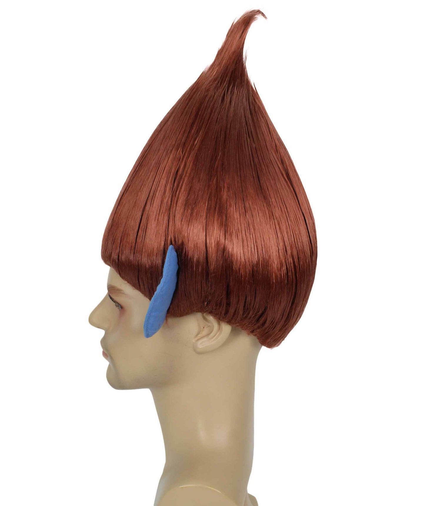 HPO Men's Pointy Diamond Guy Troll Wig with Blue Ears,Multiple Color,Flame-Retardant Synthetic Fiber