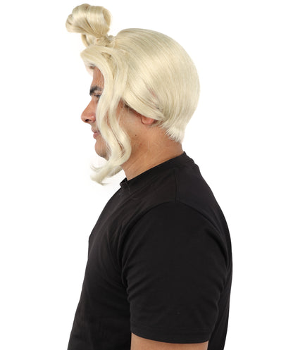 HPO Adult Blonde Double Twin Bun Updo Wig – Raised Hair Design Featuring Smooth Texture | Used for Character Styling, Theme Events, Stage Appearances & Creative Looks