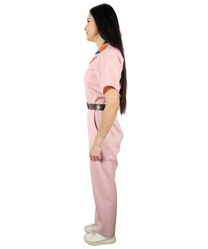 HPO Women's American Action Comedy Movie Character Jody Moreno Pink Jumpsuit, Perfect for Halloween, Flame-retardant Synthetic Fabric