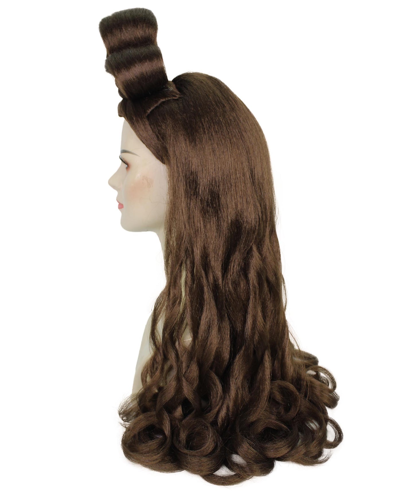 HPO Women's Long Curl Wig with Ring , Multiple Color Options , Flame-retardant Synthetic Fiber