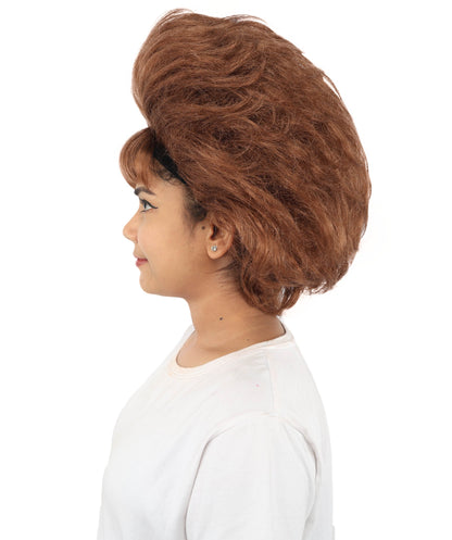 HPO Women's Voluminous Retro Wig | Auburn copper hue, create of synthetic fiber, teased curly volume, breathable capless cap | Party, Halloween, theater, drag, performance, costume events