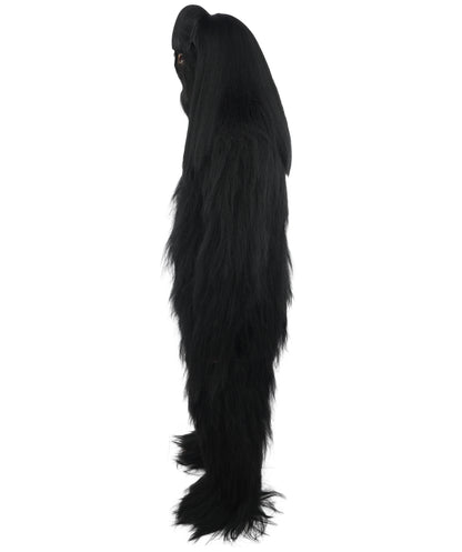 HPO Unisex Extreme Hairy Person Costume, Mask and Bundle - Full-Body Hair Suit Extra-Long Ash Brown Costume Wig for Halloween, Cosplay & Parties