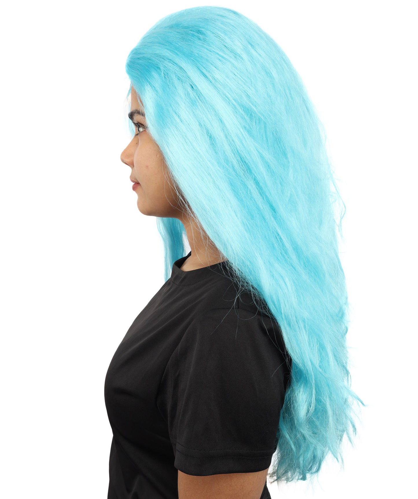HPO Women’s Pink Long Wavy Wig | 25 Inch Long Hair with Capless Cap Design | Ideal for Playful at Halloween Cosplay, and Themed Parties