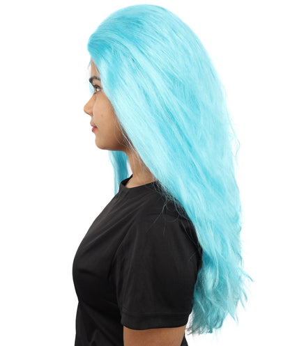 HPO Women’s Pink Long Wavy Wig | 25 Inch Long Hair with Capless Cap Design | Ideal for Playful at Halloween Cosplay, and Themed Parties