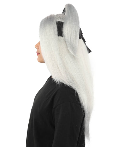 Women's High Ponytail Ninja Wig | Multiple Color Options | Create of synthetic fiber, long straight texture with top-tied fountain, breathable base | Cosplay, Halloween, theater, party, performance, costume events