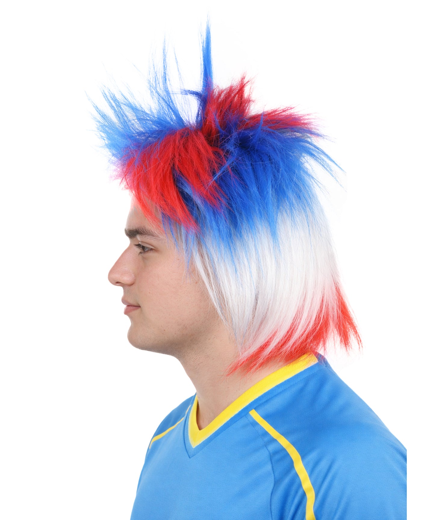 HPO Mens Patriotic Crazy Wig, Celebrity Wig , Premium Breathable Capless Cap