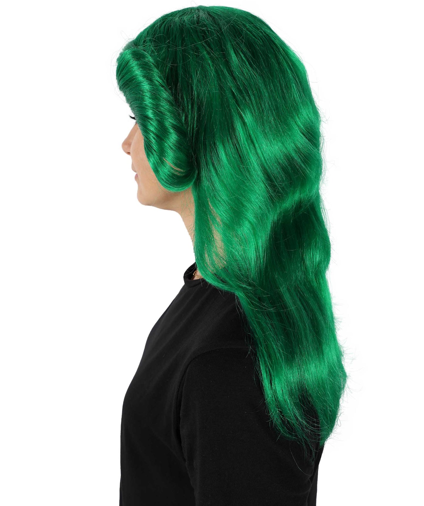 HPO Women's 70's Flick Multiple Color Retro Wig, Flame-retardant Synthetic Fiber