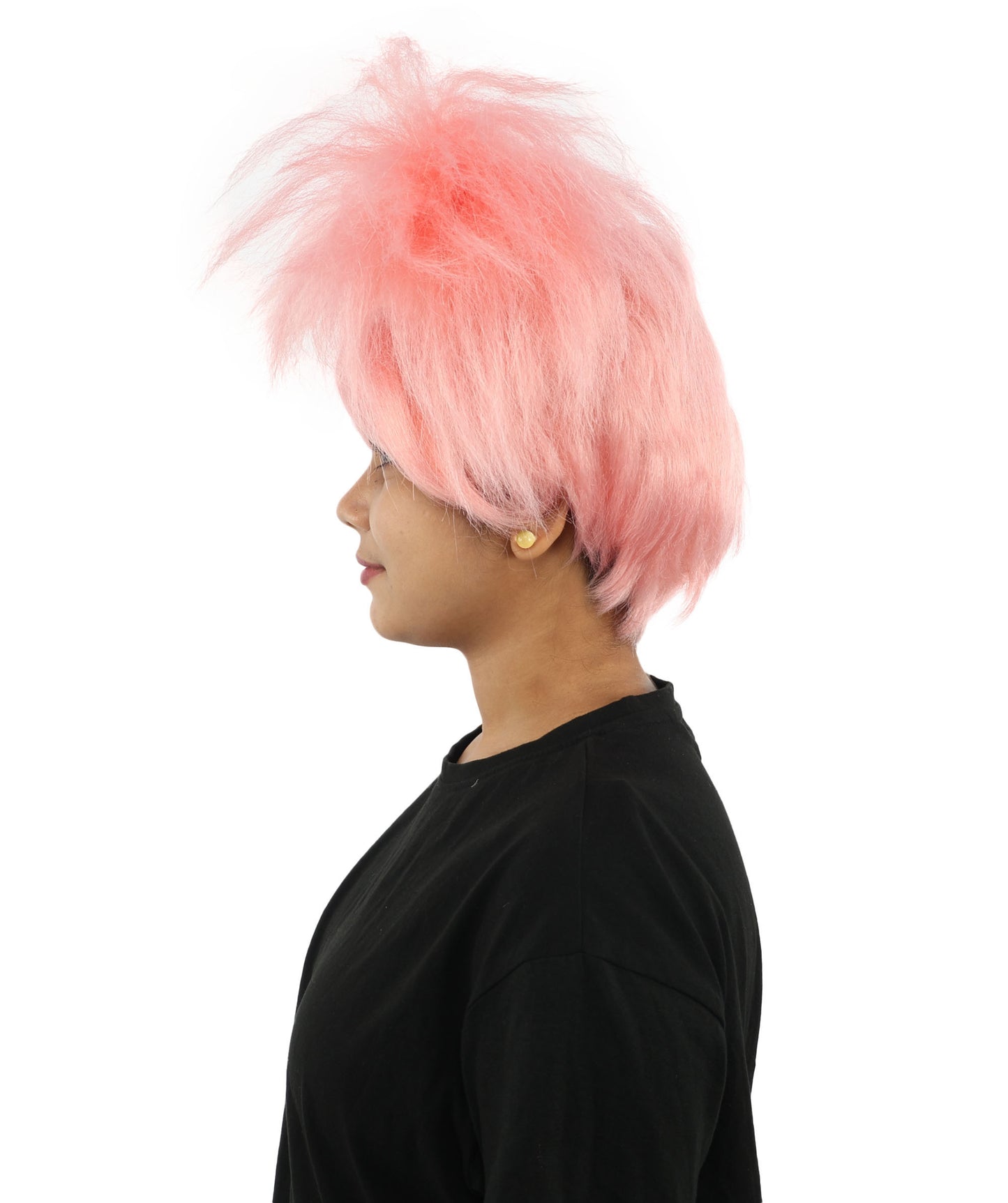 HPO Women’s 15-Inch Orange Spiky Troll Wig | Fun Animated Character | Bright and Bold Look for Halloween, Cosplay, and Themed Party