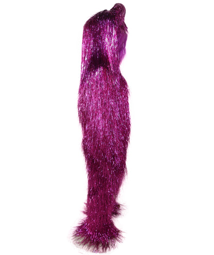 HPO Unisex Teen Extreme Tinsel Hairy Person Costume Bundle & Mask Set - Full-Body Tinsel Hair Suit Extra-Long Costume Wig for Halloween, Cosplay & Parties - Multiple Color Options