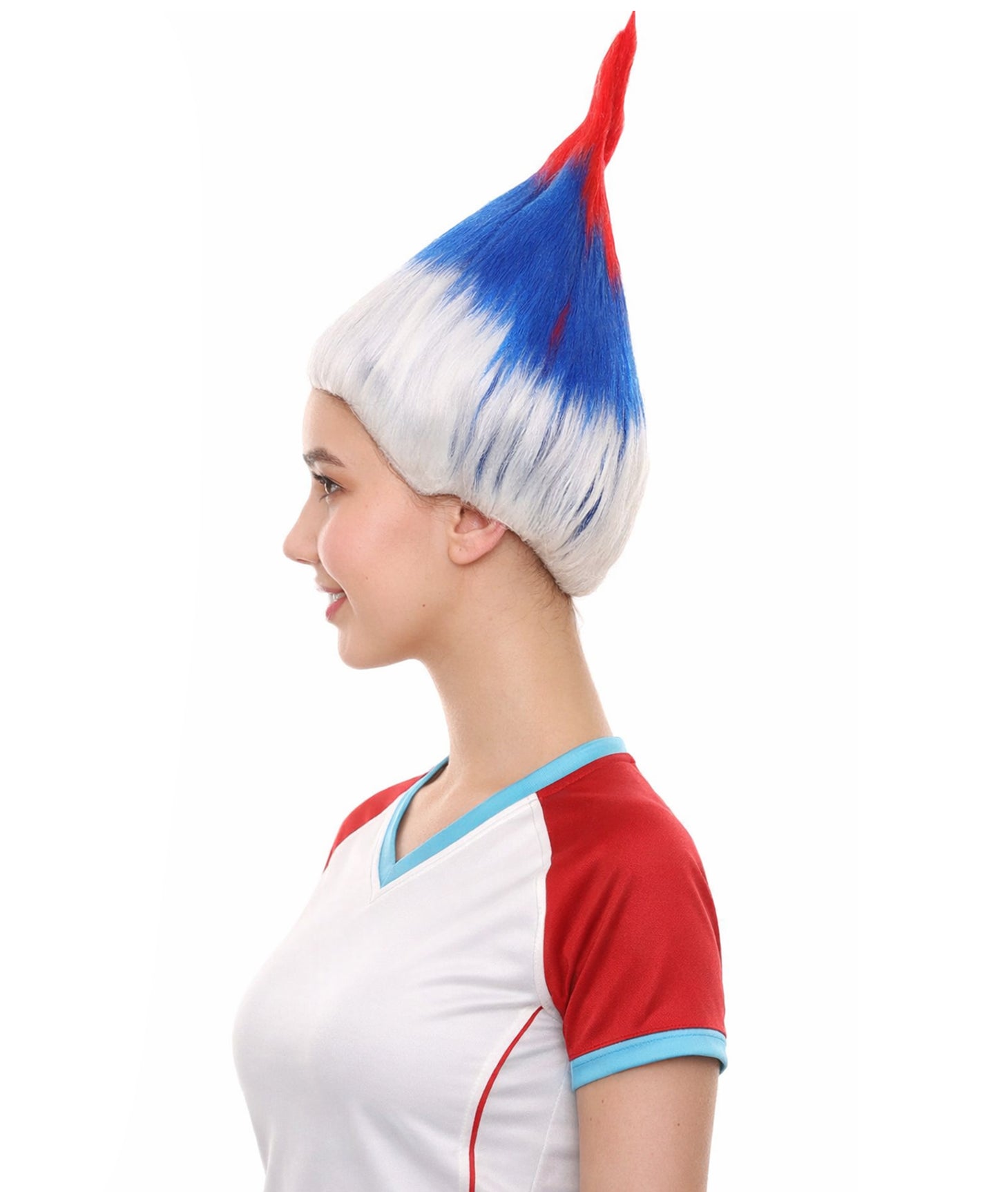 Serbia Flag Sport Troll Wig | Premium Breathable Capless Cap