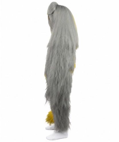 HPO Teen Extreme Hairy Person Two Part Costume, Mask and Bundle Set - Full-Body Hair Suit Extra-Long Costume Wig for Halloween, Cosplay & Parties - Multiple Color Options
