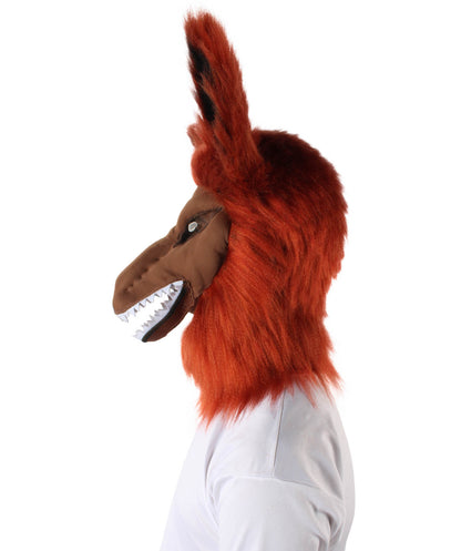 HPO Unisex Orange Furry Anime Tailed Monster Mask | Best for Halloween | Flame-retardant Synthetic Fiber