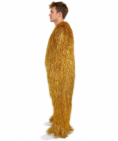 HPO UnisexTinsel Hairy Costume, Bundle & Mask Set | Full-Body Suit & Matching Mask | Long Hair Funny Costume for Halloween, Performers, Cosplay & Mascots | Multicolor Options
