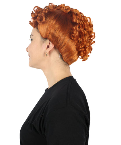 HPO  Women's Popular series The Regency Romance Curly Brown Wig | Halloween Wig | Flame-retardant Synthetic Fiber