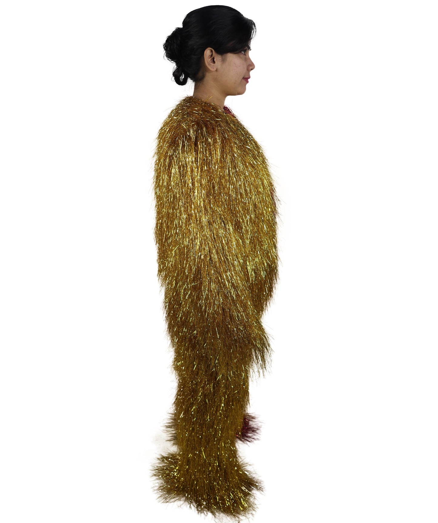 HPO Teen Extreme Hairy Two Part Costume Bundle & Mask Set - Full-Body Hair Suit Extra-Long Costume Wig for Halloween, Cosplay & Parties - Multiple Color Options