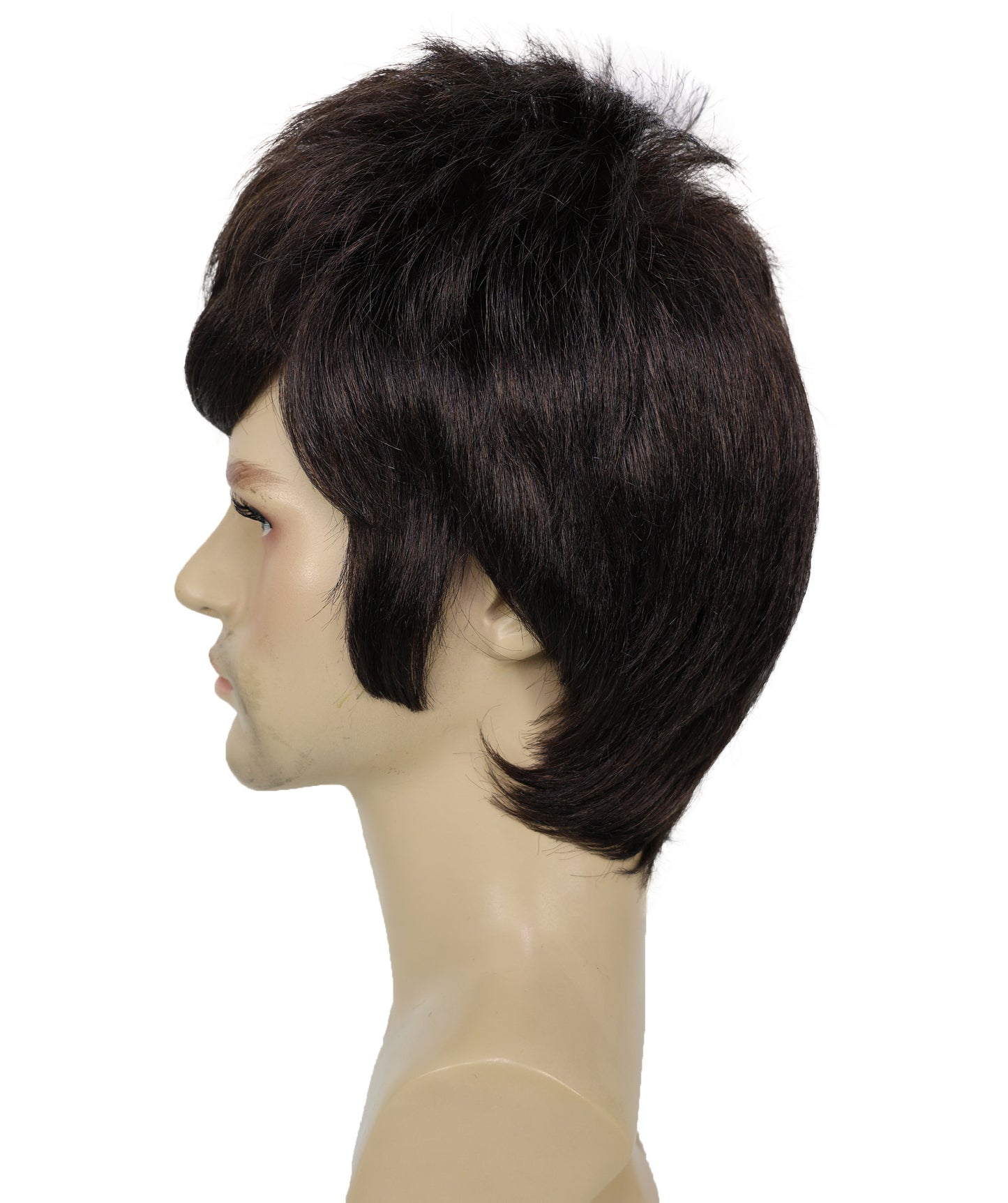 HPO Men's 80'S Rock Star Noel Gallagher-Inspired Short Straight Brown Wigs, Classic Brit pop Look for Halloween & Costumes, Breathable Caples Cap Flame-Retardant Synthetic Fiber Hair