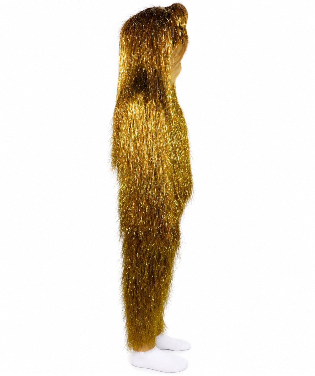 HPO Unisex Teen Extreme Tinsel Hairy Person Costume Bundle & Mask Set - Full-Body Tinsel Hair Suit Extra-Long Costume Wig for Halloween, Cosplay & Parties - Multiple Color Options