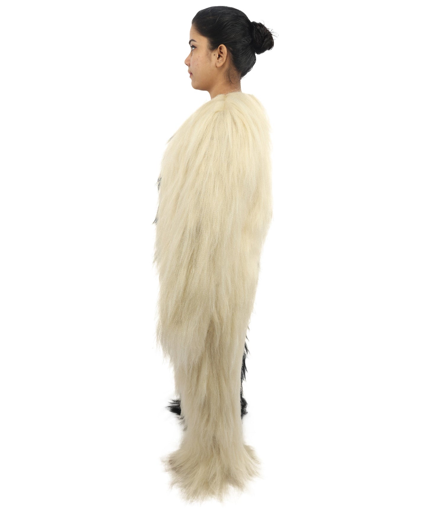 HPO Teen Extreme Hairy Person Two Part Costume, Mask and Bundle Set - Full-Body Hair Suit Extra-Long Costume Wig for Halloween, Cosplay & Parties - Multiple Color Options