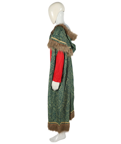 HPO Adult Men's Vintage Santa Claus Costume | Classic Red Velvet Suit with White Faux Fur Trim | Christmas Party Holiday Outfit