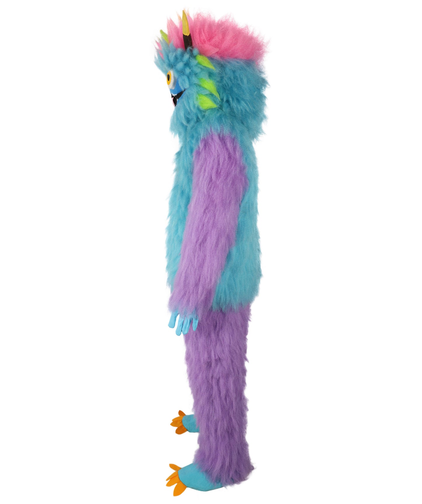 HPO Adult Unisex Furry Rainbow Monster Costume & Bundel Set with Mask | Perfect for Halloween| Flame-retardant Synthetic Fabric