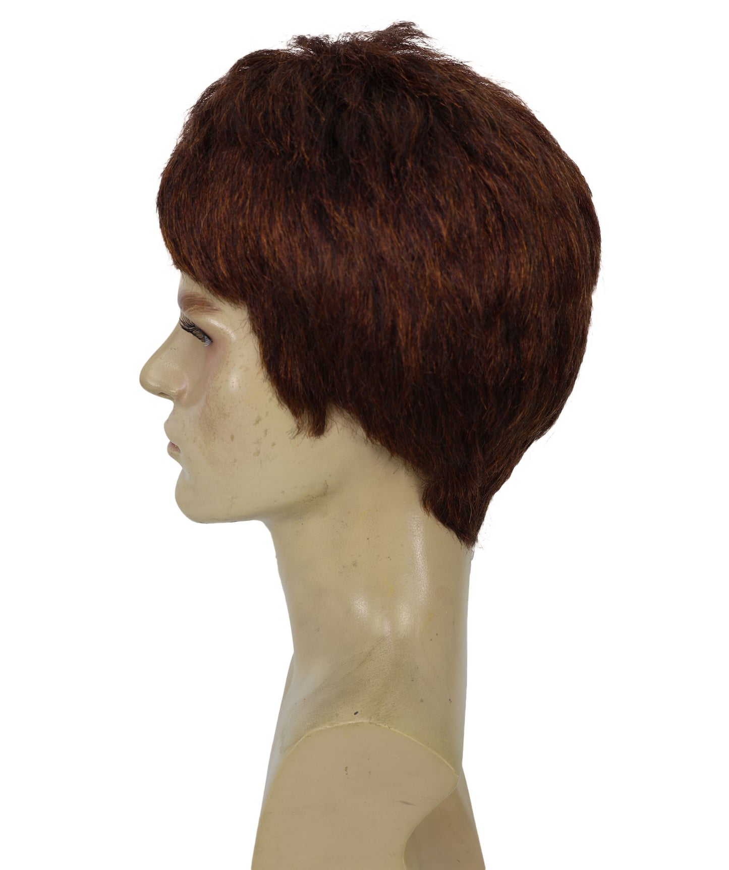 Adults 60s Brown Bowlcut Retro Shaggy Wig | Shaggy Boyband Style Costume Hairpiece for Parties | Flame-retardant Synthetic Fiber