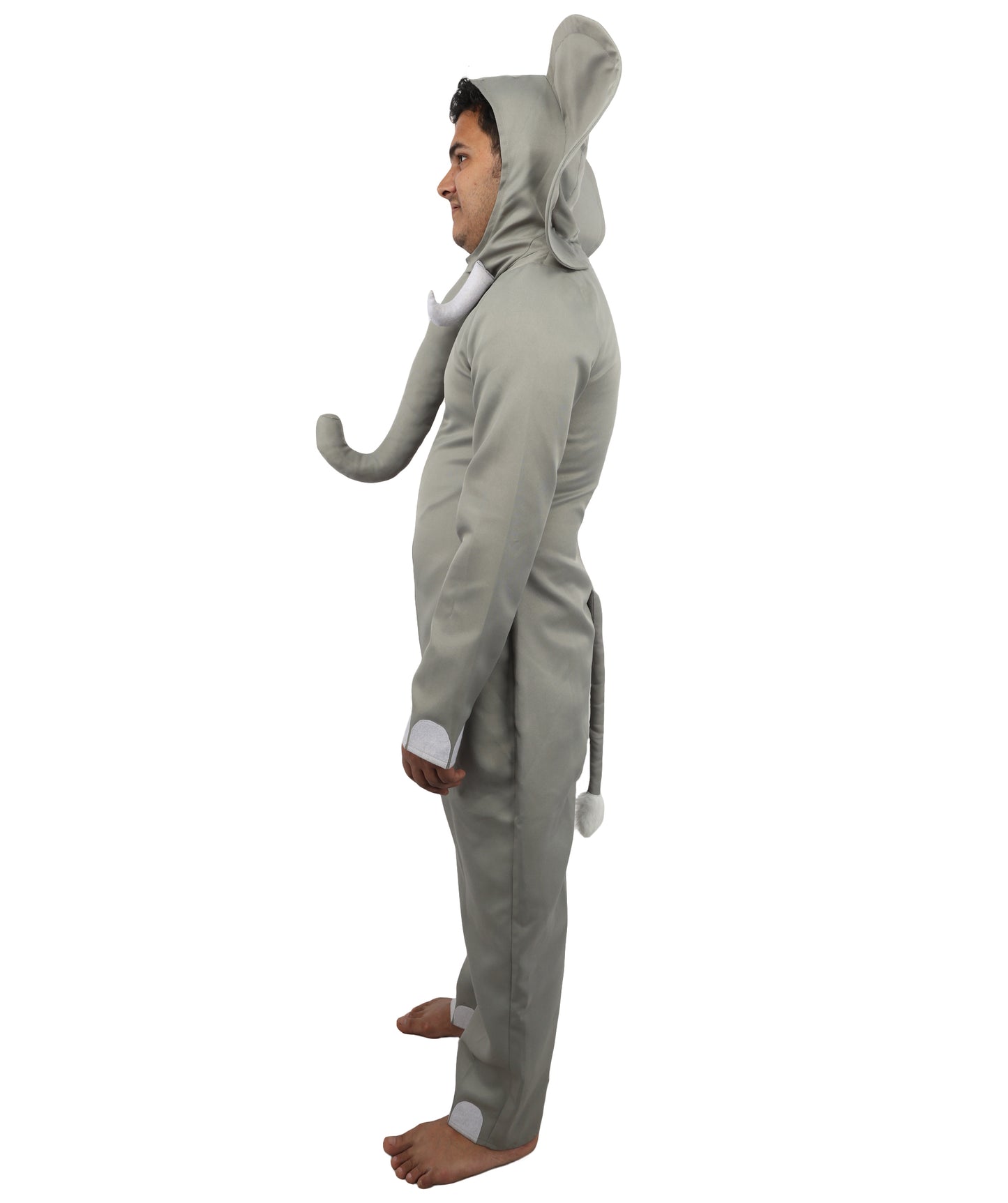HPO Men's Grey Elephant Jungle Safari Costume - One-Piece Animal Jumpsuit