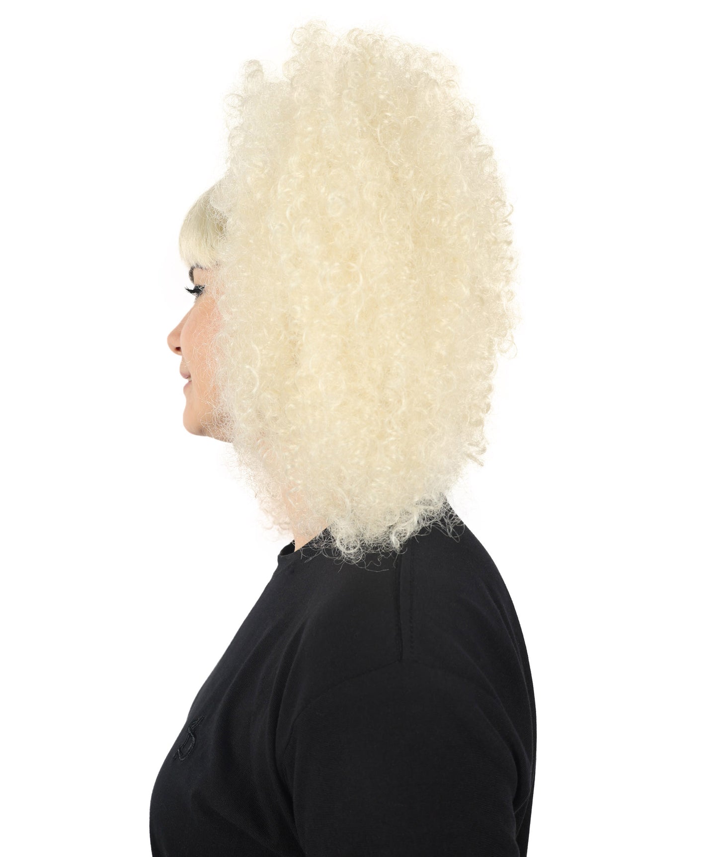 HPO Adult Women Nicki Minaj Curly Light Blonde Wig – Bold and Vibrant Synthetic Wigs for Parties, Adult Ideal Cosplay Wigs for Women Halloween Party,Premium Breathable Capless Cap with Flame Retardant Synthetic Fiber Hair