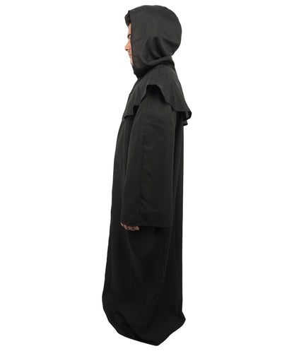 HPO Men's Deluxe Full-Length Layered Robe Costume - Black | Elegant and Stylish Outfit