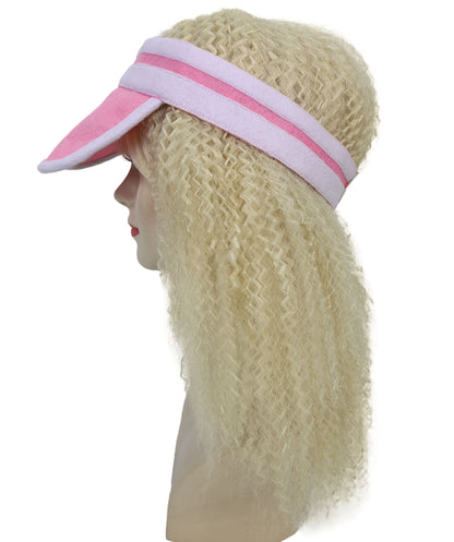 Poker Visor Wig with Blonde Cap for Adults – Party Hair Accessory for Casino Night & Theme Parties