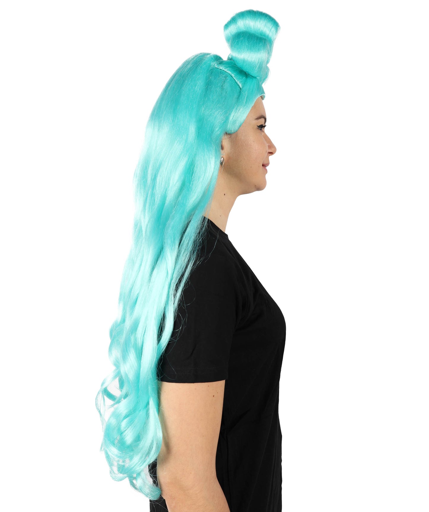 HPO Women's Long Curl Wig with Ring , Multiple Color Options , Flame-retardant Synthetic Fiber