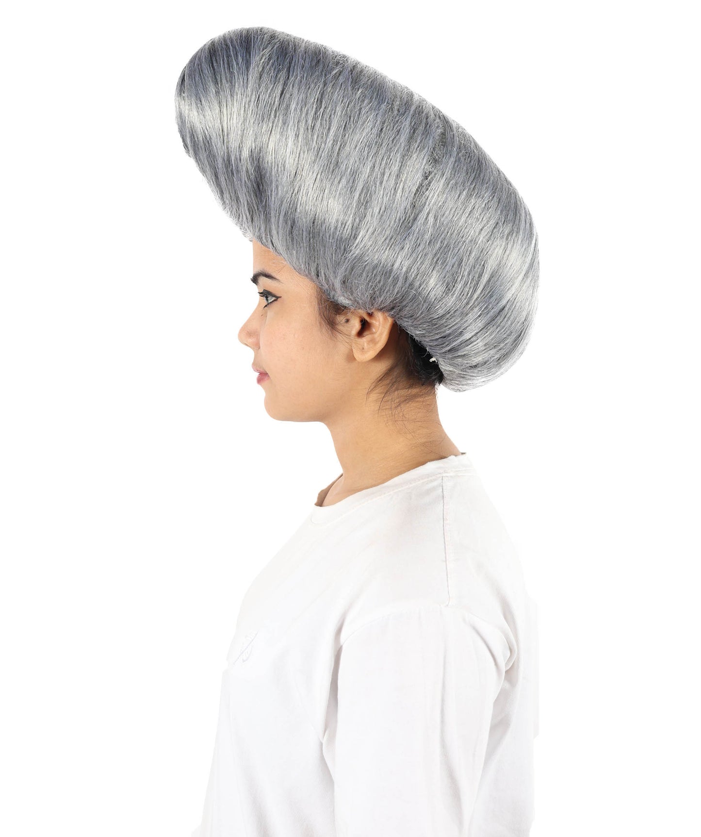 Women’s Supermodel Horn-shaped White Hair Updo Full Wig I Perfect for Halloween I Flame-retardant Synthetic Fiber