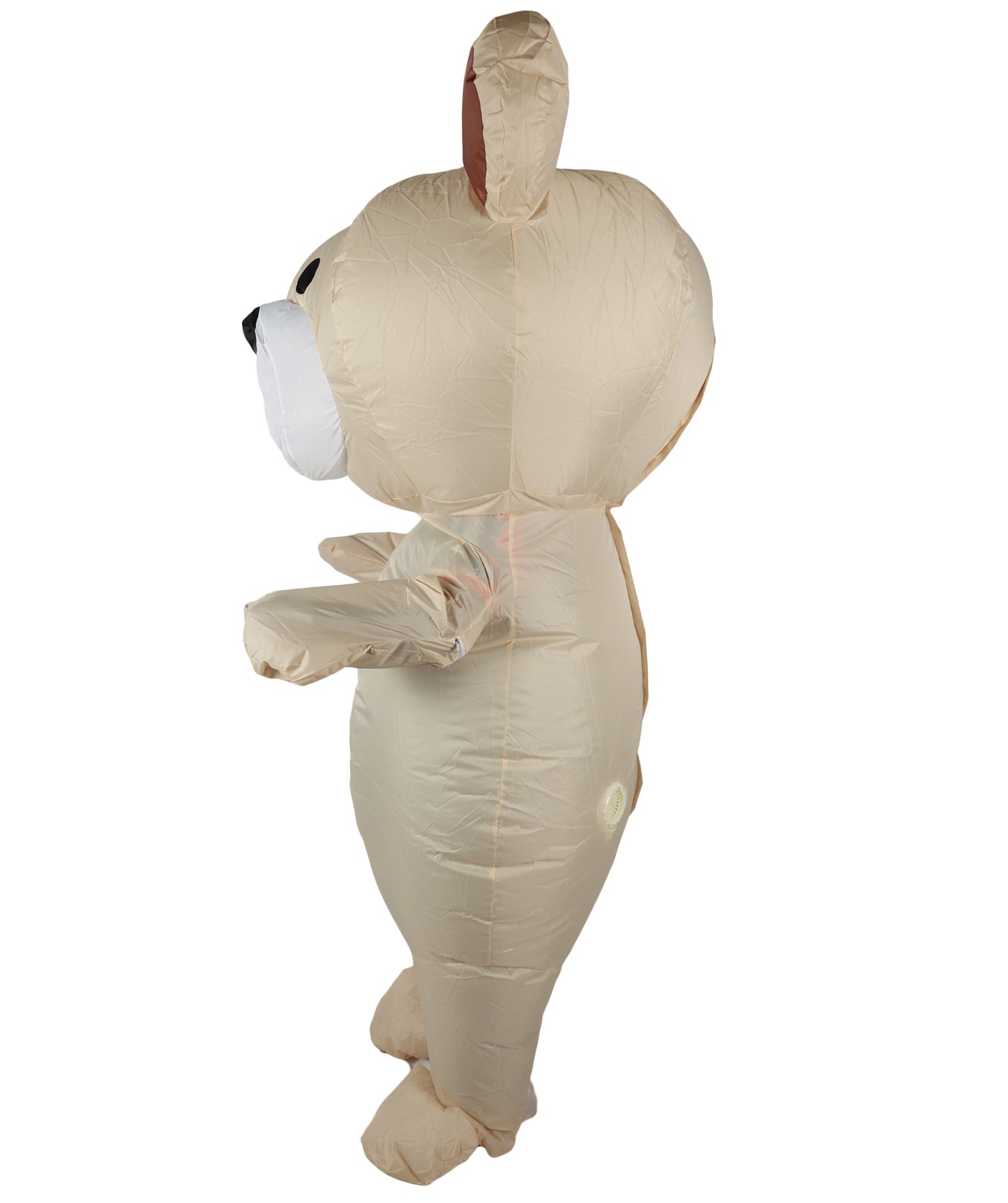 HPO Adult Teddy Bear Costume with Plush Multicolor Bodysuit, Attached Hood, and Cute Ears – Cozy and Fun Animal Outfit for Halloween, Parties & Events