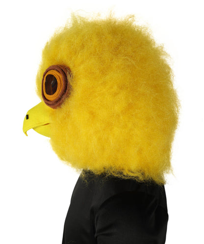 HPO Adult Unisex Yellow Big-Eyed Creature Fur Costume, Bundle With Mask Set | Full Body Fantasy Animal Suit for Halloween, Themed Events
