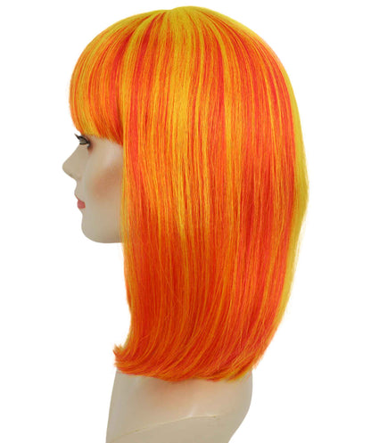 HPO Women's Shoulder Length Bob Wig Collection | Straight Halloween Wig Multiple Color Option | Premium Breathable Capless Cap