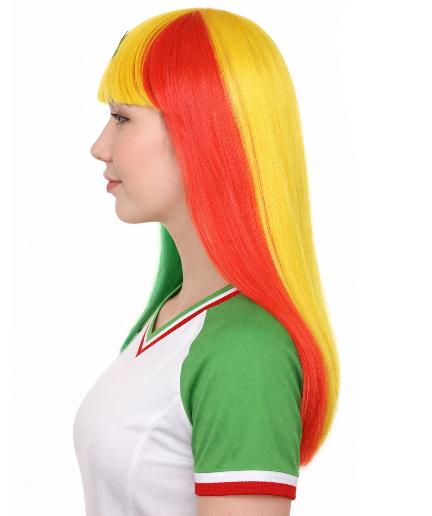 Senegal Flag Sport Party Long Bob Wig | Premium Breathable Capless Cap