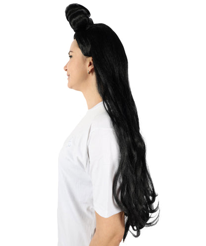 HPO Women's Long Curl Wig with Ring , Multiple Color Options , Flame-retardant Synthetic Fiber
