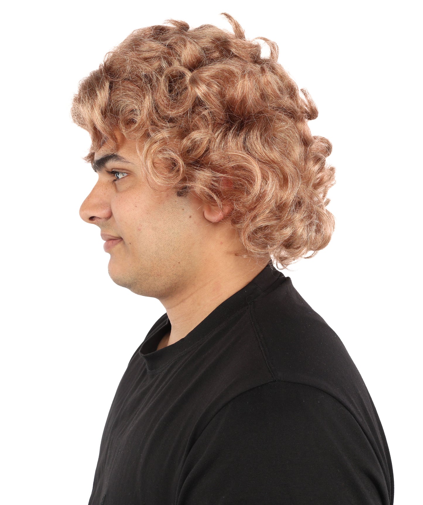 HPO Men's Animated Character 11 Inch Golden Blonde Curly Wig | Capless Flame-Resistant Synthetic | Fantasy Hero Costume Hair