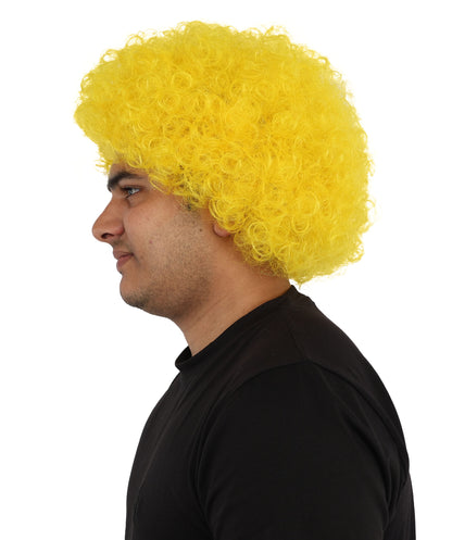 HPO Men's Afro Style Clown Wig with Standard Cap  | Flame-Retardant Synthetic Fiber | Ideal for Parties, Cosplay, and Themed Events
