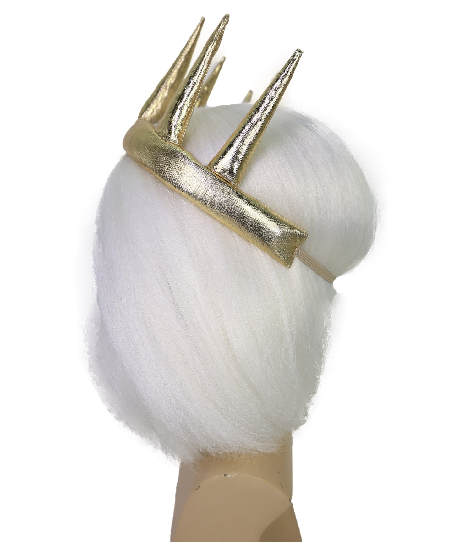 HPO Men’s Fantasy Character White Wig Beard & Mustache Set | Short Curly Hair Costume Accessory for Mythical Sea Roleplay, Festivals & Dress-Up Parties | Breathable Capless cap Design