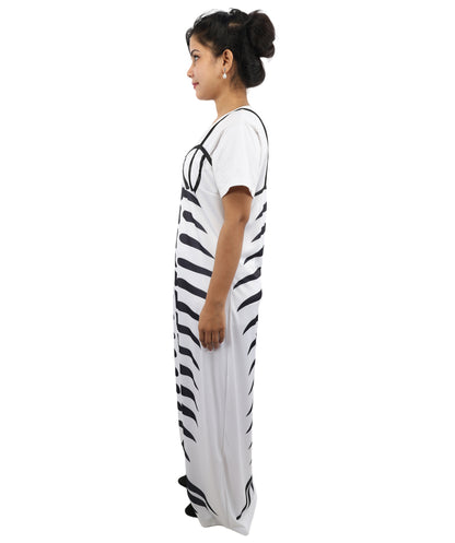 HPO Women's Skeleton Mermaid Black & White Costume – Gothic Ocean Inspired Dress with Skeletal Print & Skirt | Party, Cosplay & Dress-Up