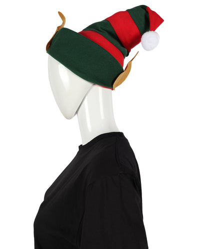 HPO Unisex Classic Velvet Christmas Santa Hat | Soft Red and green Festive Holiday Hat | Ideal for Holiday fun