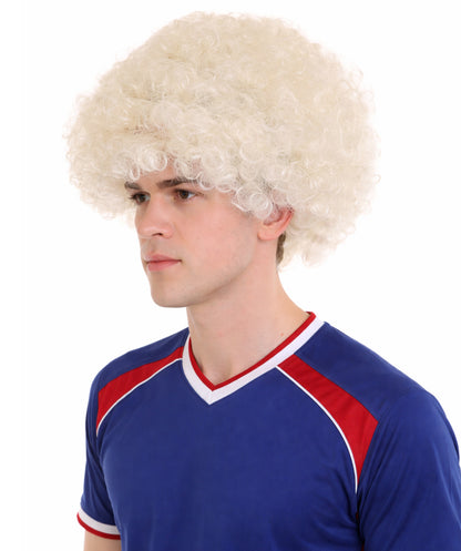 Green&White Unisex Afro Wig | Neon Green Jumbo Sports Wig