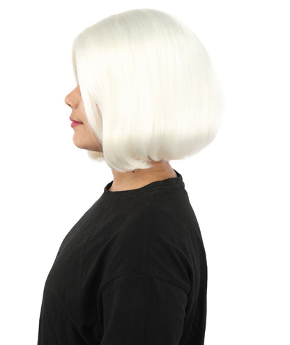 Adult Women's Two-Tone Bob Wig | Multiple Color Options | Short Straight Blunt Cut Inspired by American Pop Artist Look | Natural Hairline for Halloween and Cosplay
